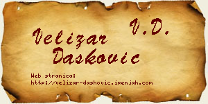 Velizar Dašković vizit kartica
